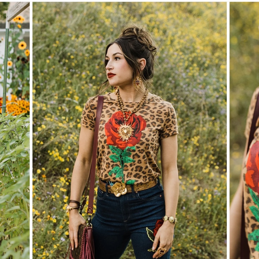 Rose Leopard Tee